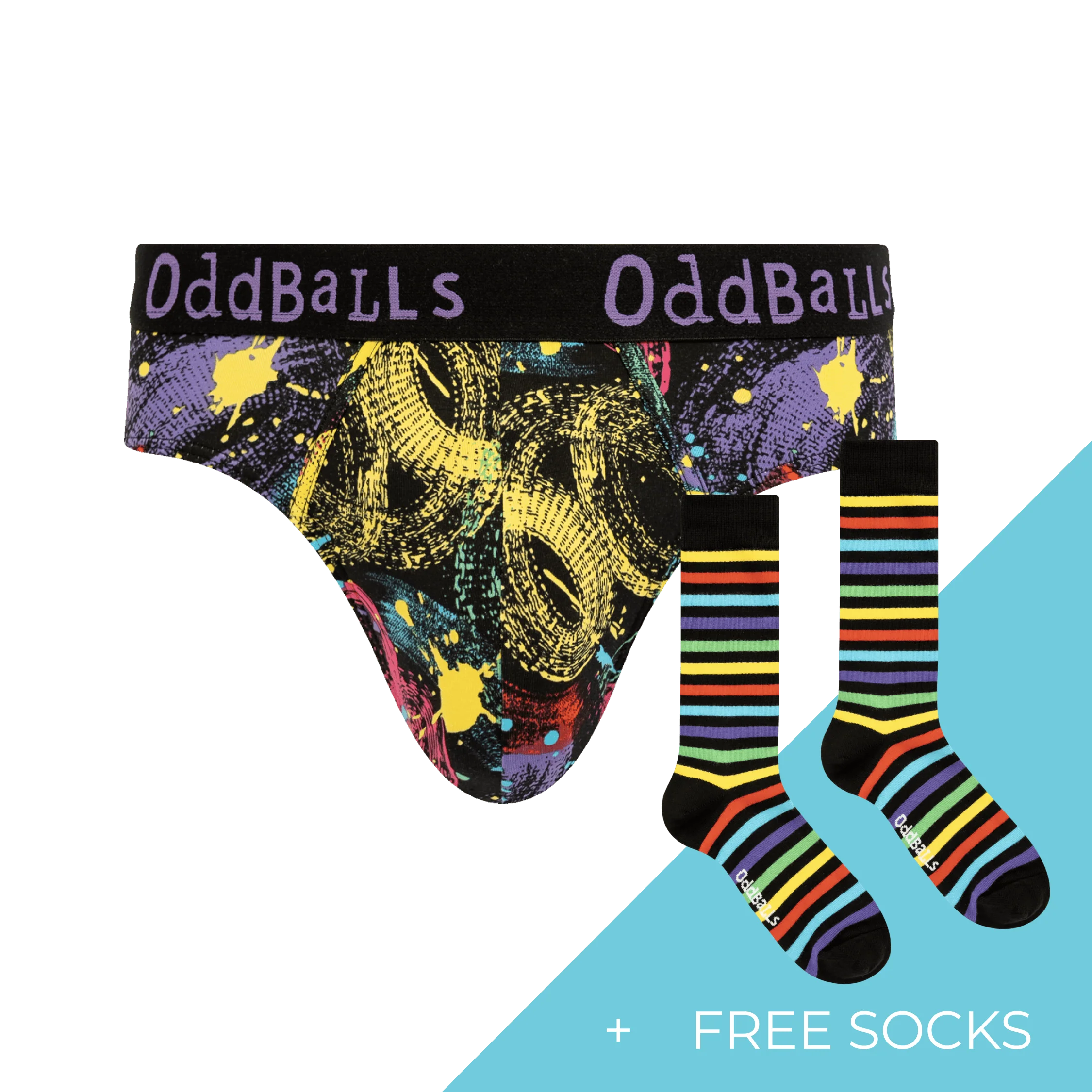 Men's Patterned Cotton Briefs Subscription - 6 Months Prepaid (Free Socks + Free Delivery!)