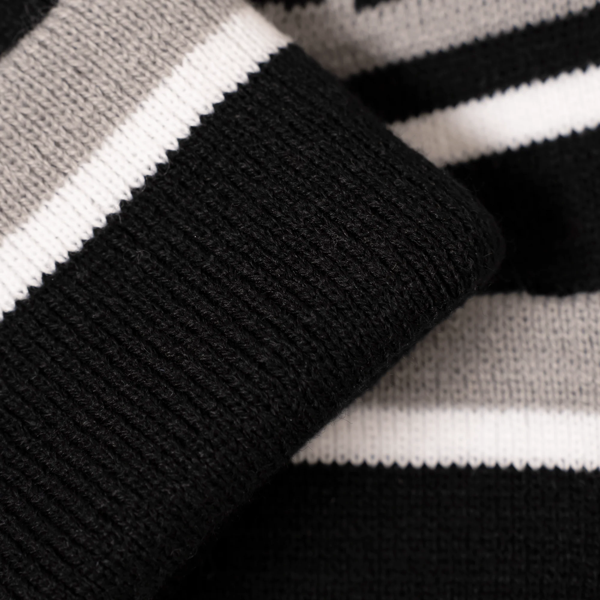 Black | Grey | White - Bobble Hat - Image 2