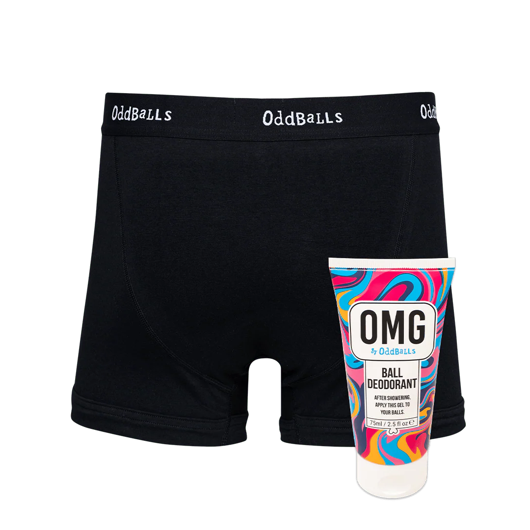 Classic Black - Mens Boxer Shorts & Ball Deodorant Bundle - Image 2