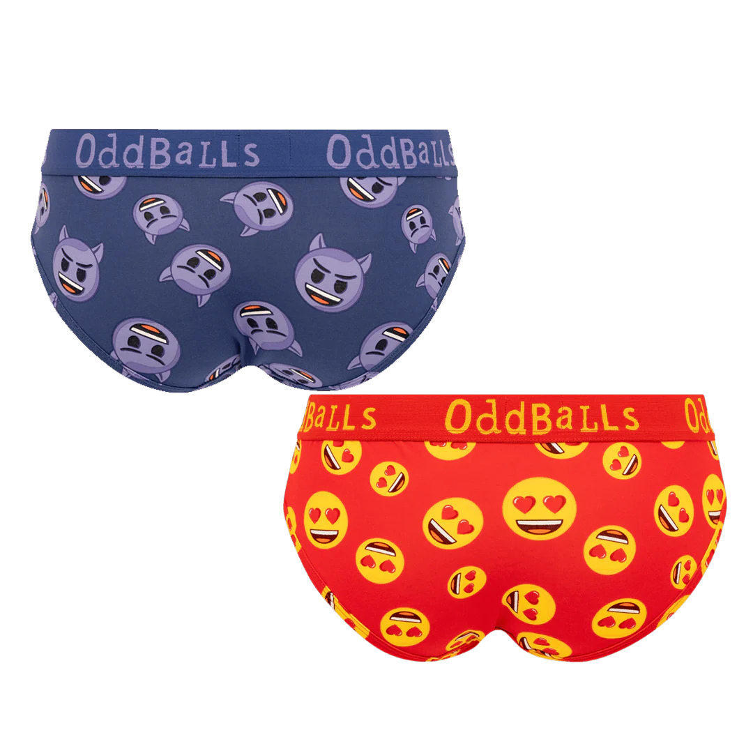 Devil & Love Heart Eyes Bundle - Ladies Briefs 2 Pack Bundle - Image 2