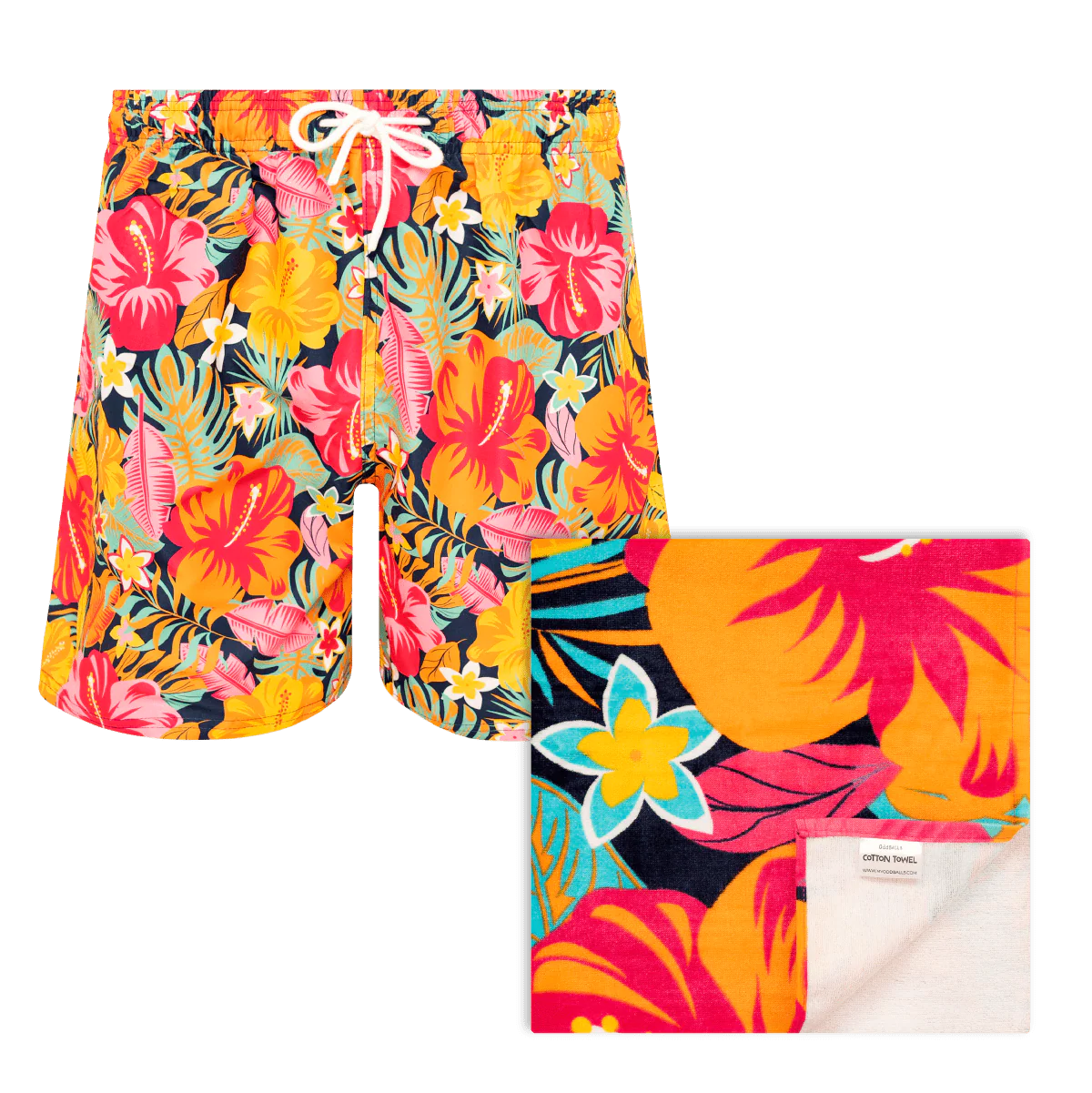 Hibiscus - Swim Shorts & Cotton Towel Bundle