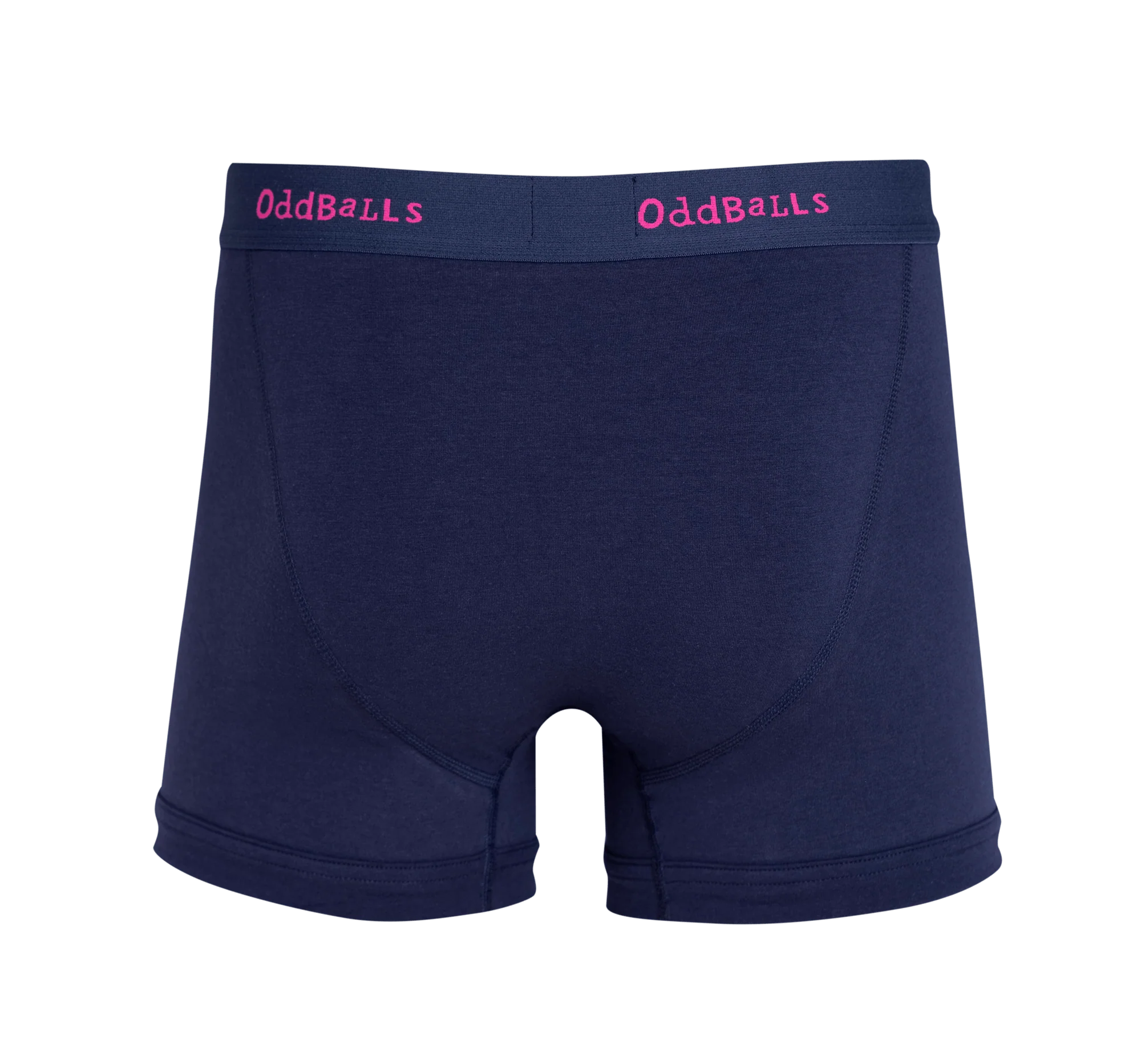 Navy & Magenta - Mens Cotton Boxer Shorts - Image 2