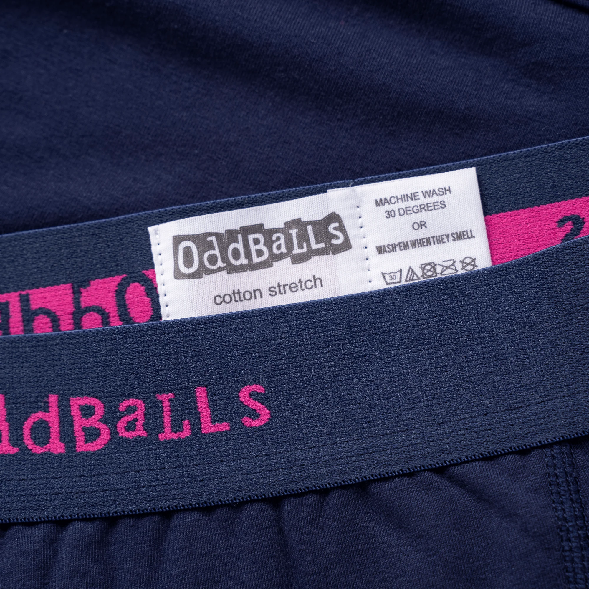 Navy & Magenta - Mens Cotton Boxer Shorts - Image 3