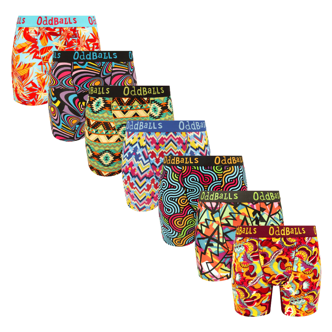 Tropic Like It's Hot Bundle - Ladies Bamboo Boxer Shorts 7 Pack Bundle